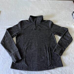 Women's Gray 1/4 Zip Fitness Pullover M